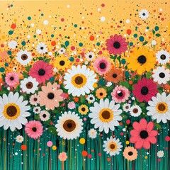 Vibrant Botanical Garden with Colorful Flowers in Bright Sunshine