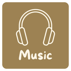 Music Icon: Headphone Graphic Design Element for Audio, Podcast, and Playlist Websites and Apps