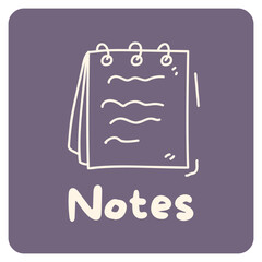 Simple Notepad Icon: Hand-Drawn Notes Illustration for Planners & Journals