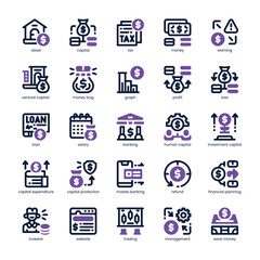 Capital Gains Icon pack for your website, mobile, presentation, and logo design. Capital Gains Icon dual tone design. Vector graphics illustration and editable stroke.