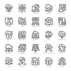 Cloud Hub Icon pack for your website, mobile, presentation, and logo design. Cloud Hub Icon outline design. Vector graphics illustration and editable stroke.