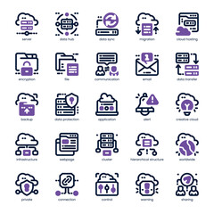 Cloud Hub Icon pack for your website, mobile, presentation, and logo design. Cloud Hub Icon dual tone design. Vector graphics illustration and editable stroke.