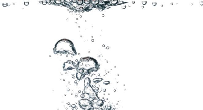 Bubbles rising in water isolated PNG with Transparent Background
