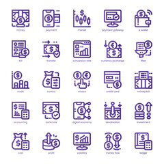 Currency Converter Icon pack for your website, mobile, presentation, and logo design. Currency Converter Icon line basic color design. Vector graphics illustration and editable stroke.