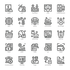 Inflation Icon pack for your website, mobile, presentation, and logo design. Inflation Icon outline design. Vector graphics illustration and editable stroke.