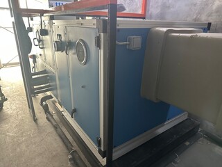 Air Handling Unit in the AHU room. A HVAC system to distribute air throughout the building.