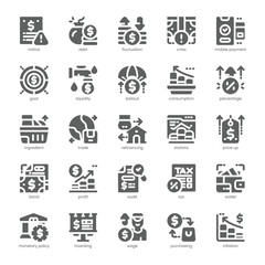 Inflation Icon pack for your website, mobile, presentation, and logo design. Inflation Icon solid design. Vector graphics illustration and editable stroke.