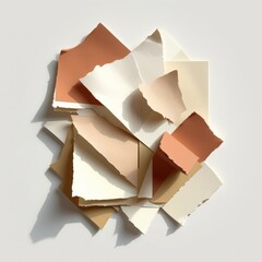 Abstract Art Torn Paper Collage in Earthy Tones