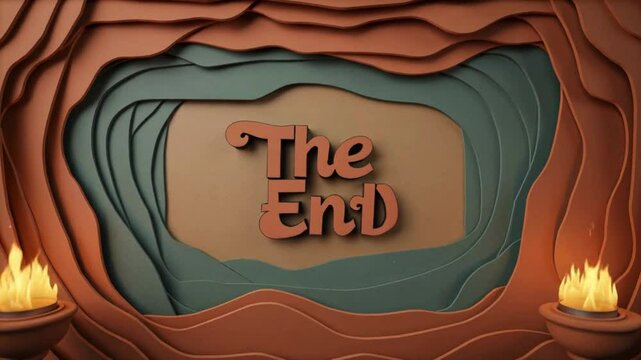 Silent Closing Message &ndash; Clay &ldquo;The End&rdquo; Text with Old Paper Texture

