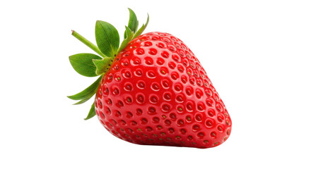 Single strawberry fruit on white background