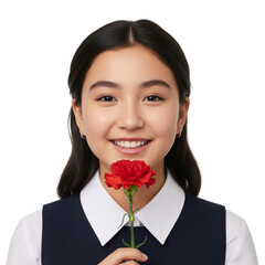 woman with rose