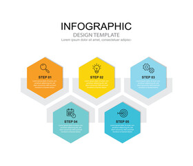 Vector Infographic label design template with icons and 5 options or steps. for your business data. Vector Illustration.
