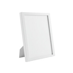 Blank white picture frame on white background