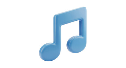 Blue musical note on white background