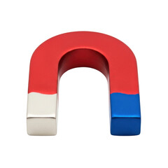 Red and blue horseshoe magnet isolated PNG with Transparent Background