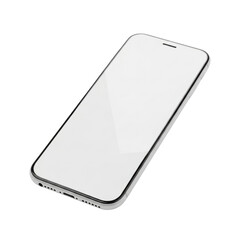 Modern smartphone with blank screen isolated on white background