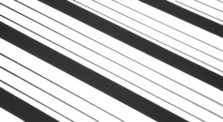 Abstract diagonal lines pattern in black and white isolated PNG with Transparent Background