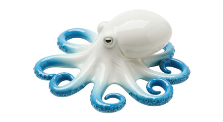 Ceramic octopus figurine on white background