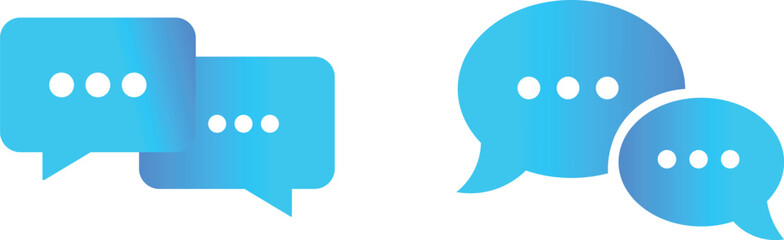 Chat bubble icon vector graphic illustration in light blue gradient color.