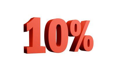 Bold 10% percentage text in 3D style. Perfect for discounts, sales, promotions, banners, marketing ads, and business presentations. Modern design for web, print, or social media use.