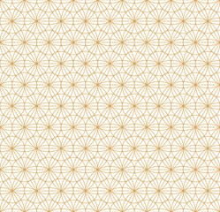Seamless pattern showcasing an intricate arrangement of overlapping arcs and fan-like shapes, forming a mesmerizing, repeating gold and white geometric design. Perfect for elegant backdrops.