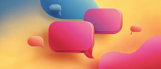 Fototapeta premium Colorful Flat Vector Message Bubbles for Communication Design