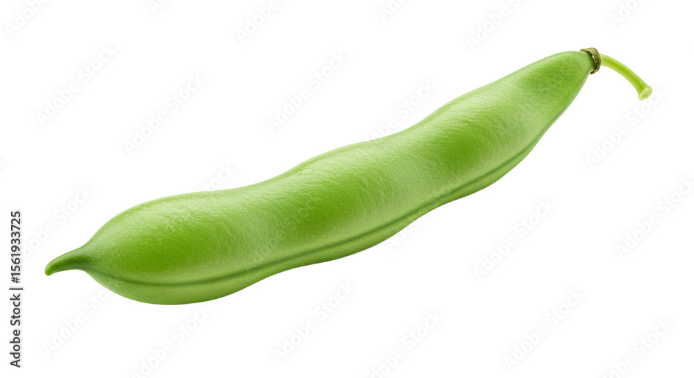 Aufkleber fresh green bean pod isolated on a black background with smooth and glossy texture