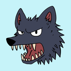 Wolf Head Doodle Illustrations 
