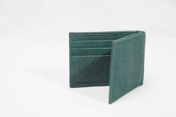 Elegant green leather wallet with multiple card slots, perfect for stylish organization and...