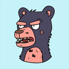 Bear Head Doodle Illustrations 
