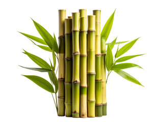 Obraz premium A pieces of bamboo isolated on transparent background