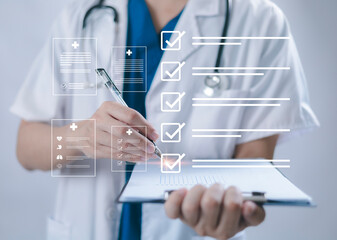 Patient data recording by medical professionals using diagnostics, hospital record systems, health platforms, medical coverage and online patient coverage support.