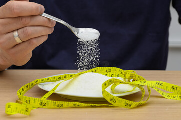 White sugar for sweetening and diet, calories