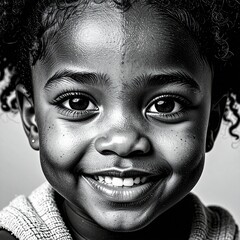 Closeup portrait of a smiling beautiful african american little girl 
