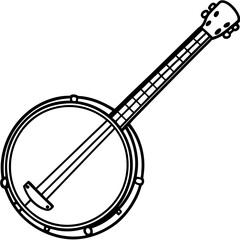 Banjo line art vector