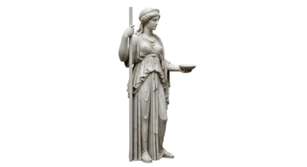Isolated Statue of Greek Goddess Athena