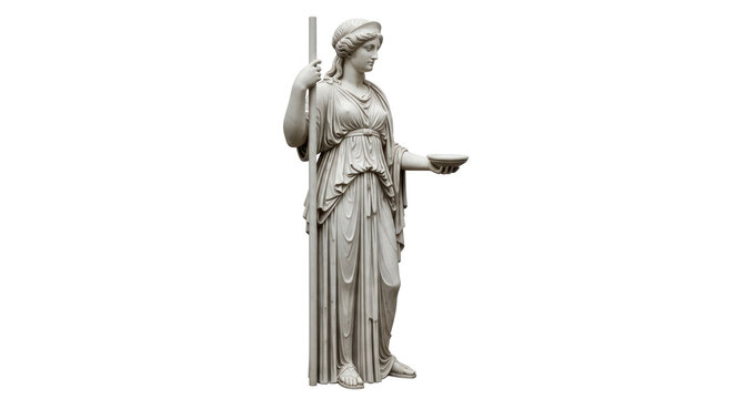Isolated Statue of Greek Goddess Athena