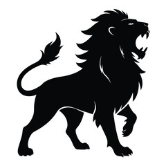 Majestic Roaring Lion Silhouette