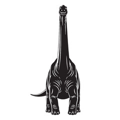 A giant of prehistoric balance – Apatosaurus silhouette aligned with natural Apatosaurus vector – Apatosaurus illustration   © Vectorhub