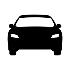 Obraz premium Front View Silhouette of a Modern Car Automotive Design Icon