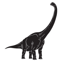 Massive yet graceful – Apatosaurus silhouette translated through clean Apatosaurus vector – Apatosaurus illustration   © Vectorhub