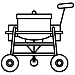 Drum Seeder line art vector
