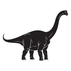 The long-necked titan – Apatosaurus silhouette shaped into smooth Apatosaurus vector – Apatosaurus illustration

