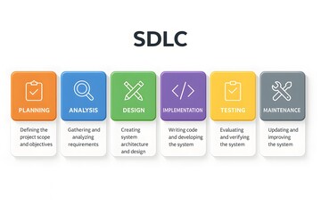 SDLC Timeline Infographic with Software Development Phases for Project Planning