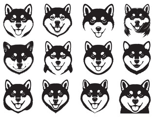 SHIBA INU DOG FACE SILHOUETTE © Muhammad