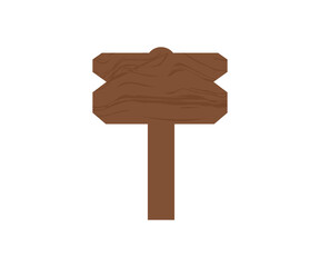 Wooden blank sign icon. Brown wooden sign illustration on transparent background. 