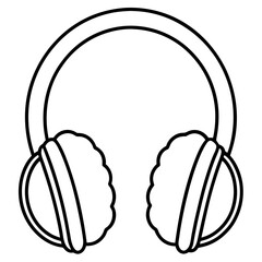 Ear Muffs line art vector