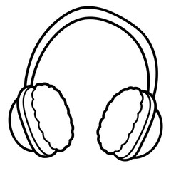 Ear Muffs line art vector