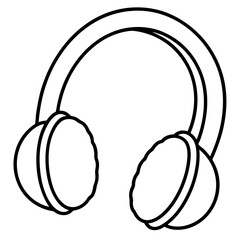 Ear Muffs line art vector