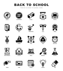 Back To School Lineal Filled icons. Vector Lineal Filled illustration.